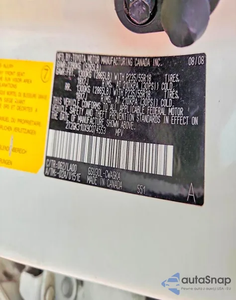 2009 Lexus Rx 350 z USA, uszkodzony, nr VIN 2T2GK31UX9C074553